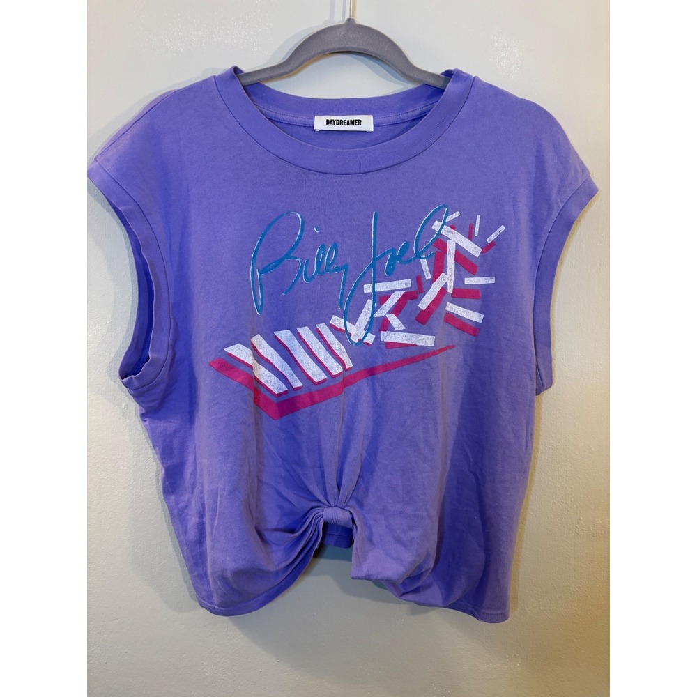Daydreamer Billy Joel The Bridge Lavender T Shirt L Tie Front 80's